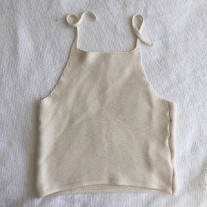 Baby soft cream off white halter crop top